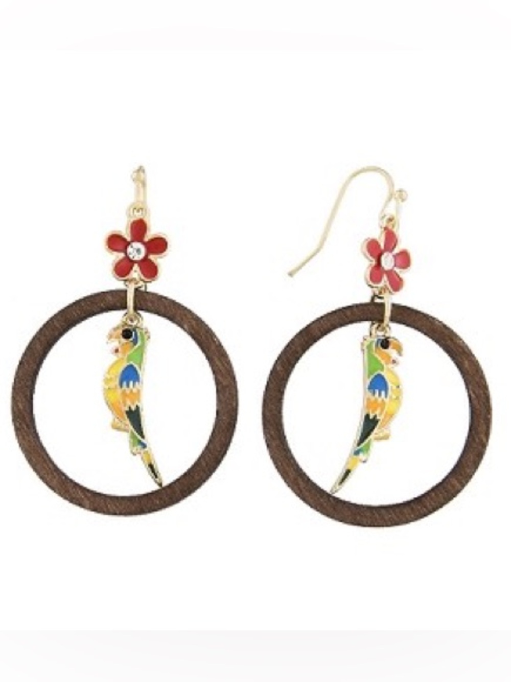 DISNEY ENCHANTED TIKI ROOM BAMBOO DANGLE EARRINGS